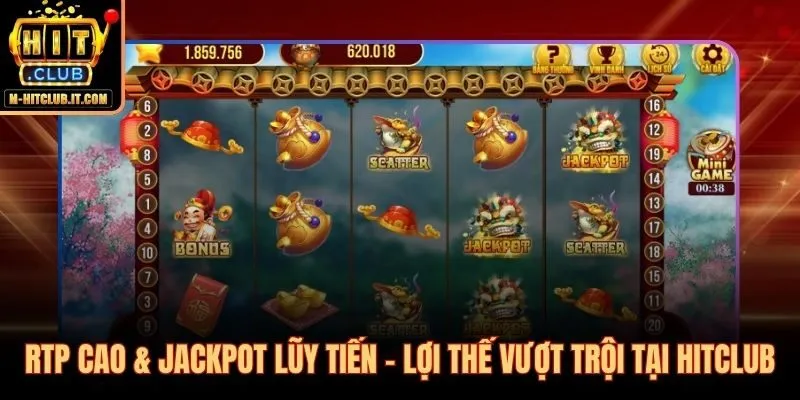 RTP lên đến 97,2% và Jackpot lũy tiến không giới hạn tại Hitclub